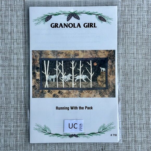 Vintage 1998 Granola Girl 710 Running With The Pack Wolf Quilt Pattern 30"x52” - Picture 1 of 3